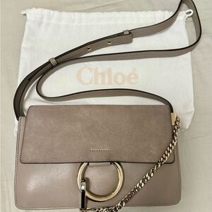 CHLOE Faye Small Leather Crossbody in Motty Grey!